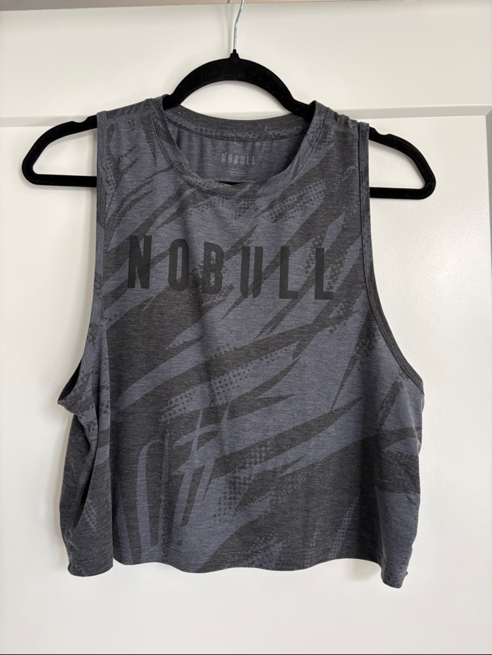 NOBULL Charcoal Gray Graphic Crop Tank
